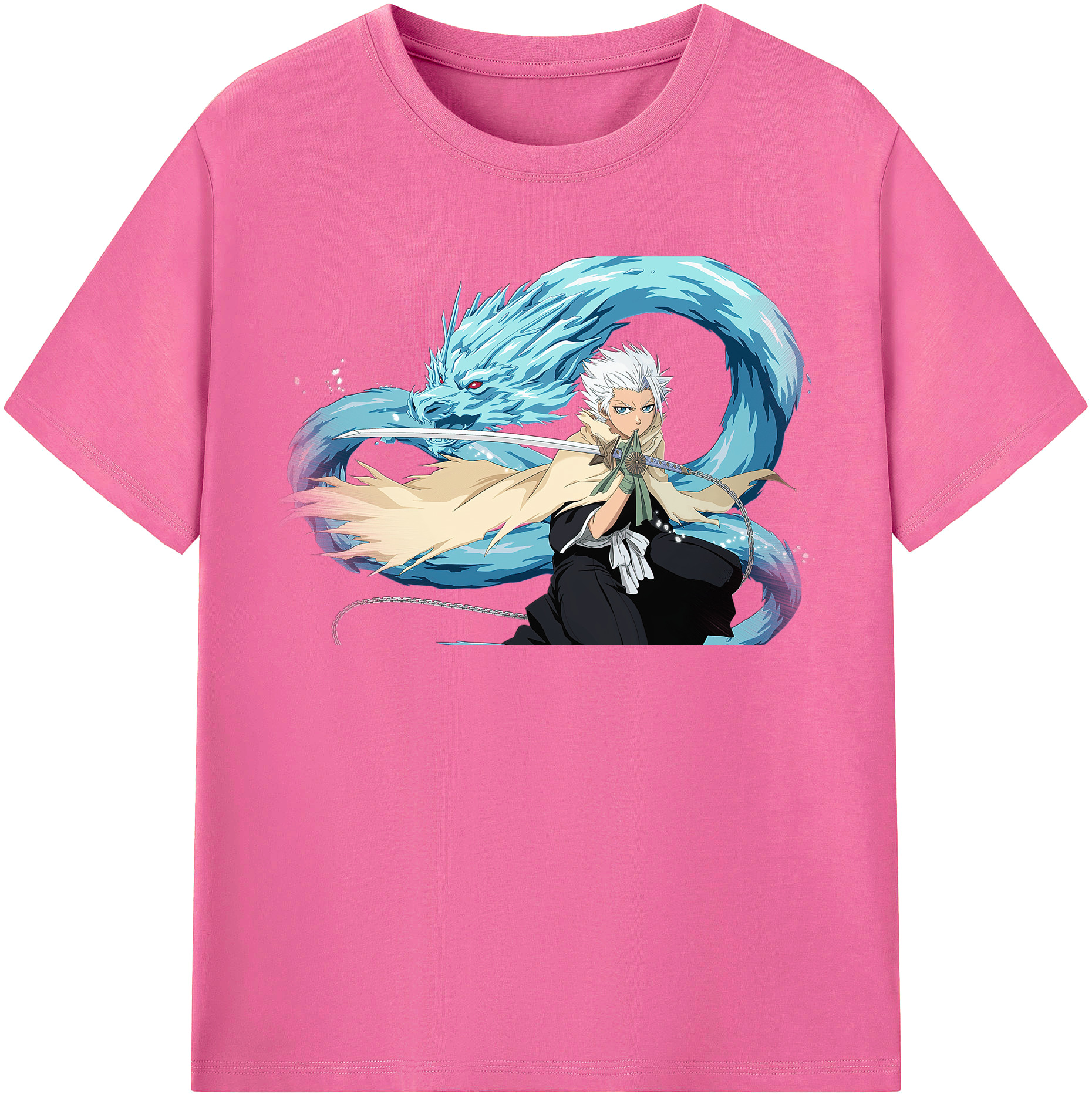 （画像用） ブリーチ 日番谷冬獅郎（ひつがや とうしろう） BLEACH Hitsugaya Toushirou レディースカジュアルプリントTシャツ（綿100％）